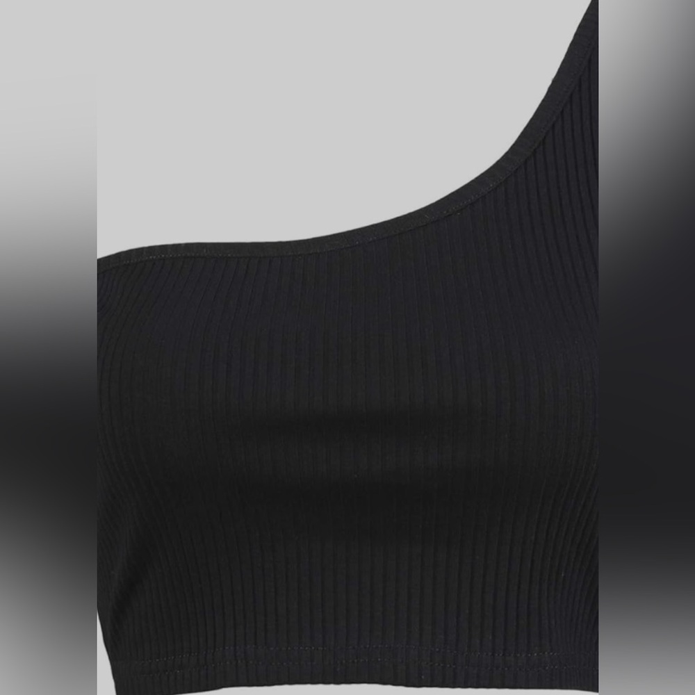 NWOT Minclouse Women's One Shoulder Sleeveless Crop Tops Summer Tank Tees - Picture 5 of 9